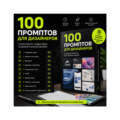 100 промптов ChatGPT для дизайнеров — AI Designer Pro 2026: идеи, дизайн