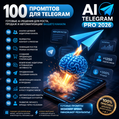 100 промптов ChatGPT для Telegram — AI TELEGRAM Pro 2026