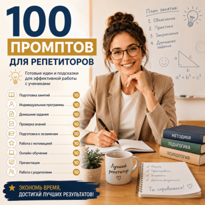 100 промптов ChatGPT для репетиторов — AI Tutor Pro 2026: занятия, обучение