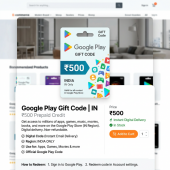 Google Play Gift Code (Индия) — официальный цифровой код